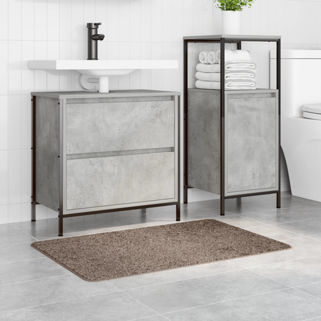 Tappetino da bagno rettangolare marrone 60x90 cm in polipropilene antiscivolo
