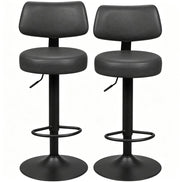 Sgabello da bar regolabile 41x41x84-109 cm in similpelle antracite, set da 2