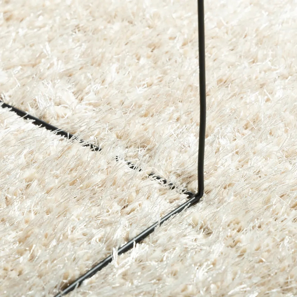 Tappeto a Pelo Lucido Lungo ISTAN Effetto Crema 140x200 cm 375665