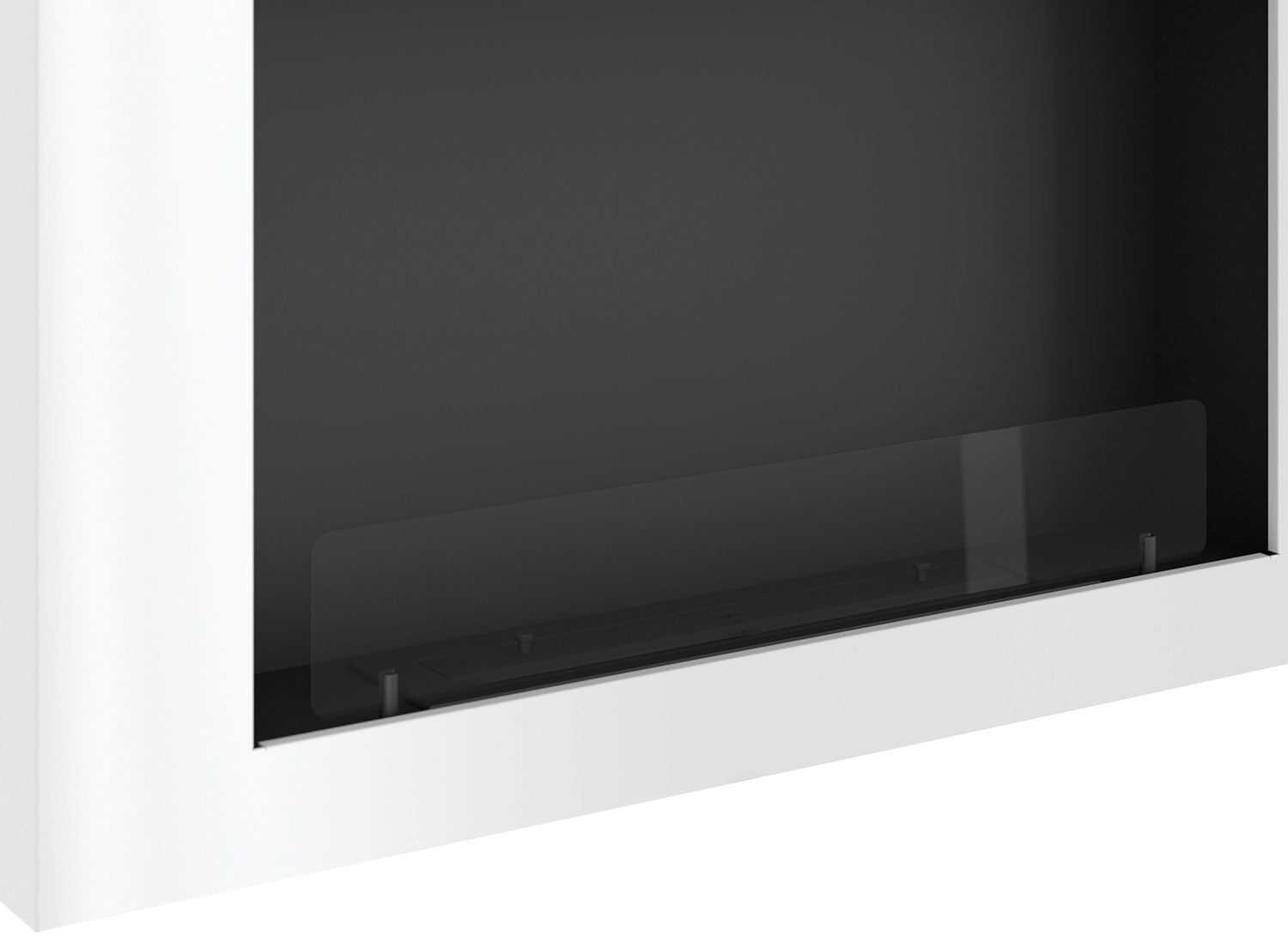 Camino a Bioetanolo da Parete 100x56 cm Murall 1000 Bianco con Vetro