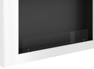 Camino a Bioetanolo da Parete 100x56 cm Murall 1000 Bianco con Vetro