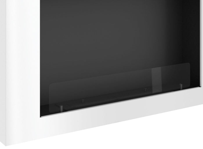 Camino a Bioetanolo da Parete 100x56 cm Murall 1000 Bianco con Vetro