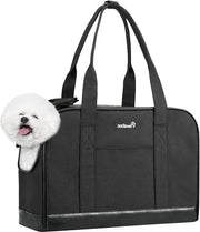Borsa Porta Cane Gatto - Borsa Respirabile a Cassa Soft con Cinturino di Sicurezza Regolabile - Nero