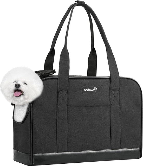 Borsa Porta Cane Gatto - Borsa Respirabile a Cassa Soft con Cinturino di Sicurezza Regolabile - Nero