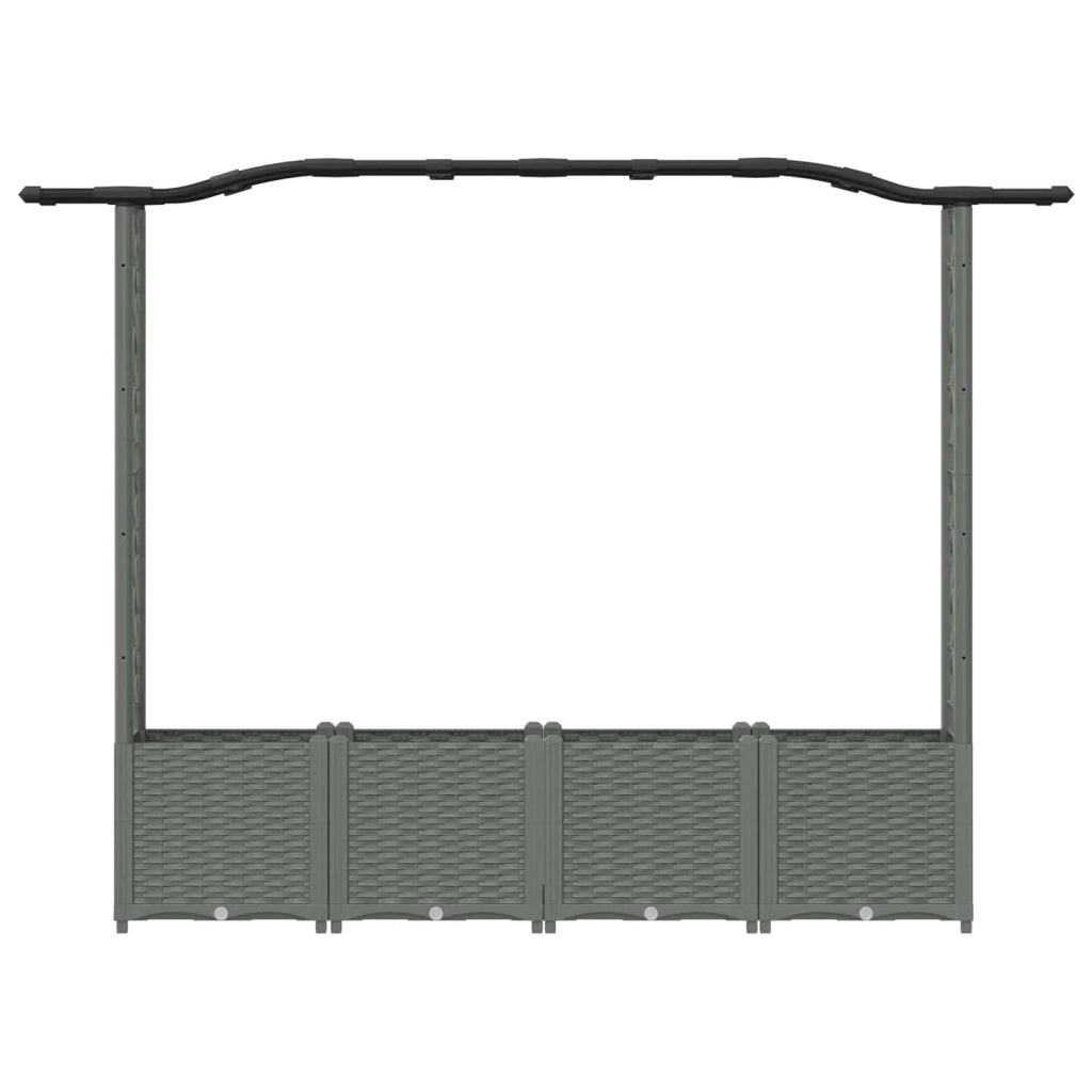 Letto Rialzato con Griglia e Tetto Grigio chiaro PP 42032580