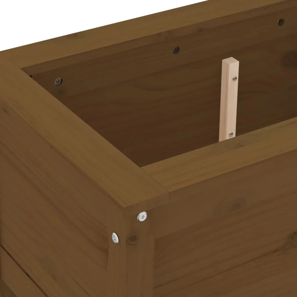 Fioriera rialzata per piante e fiori terrazza giardino 82,5 x 40 x 39 cm legno massello di pino marrone 02_0037934