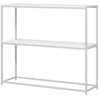 Tavolo Consolle da Ingresso con Ripiano Aperto 100x30x87 cm in Acciaio e Truciolato Bianco