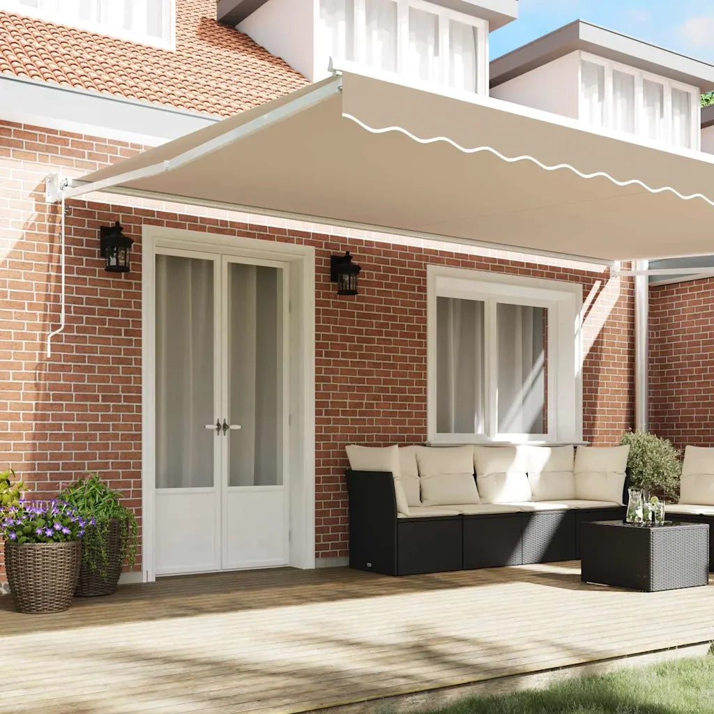 Tenda da Sole Beige 500 x 300 x 165 cm Poliestere e Metallo 3331342