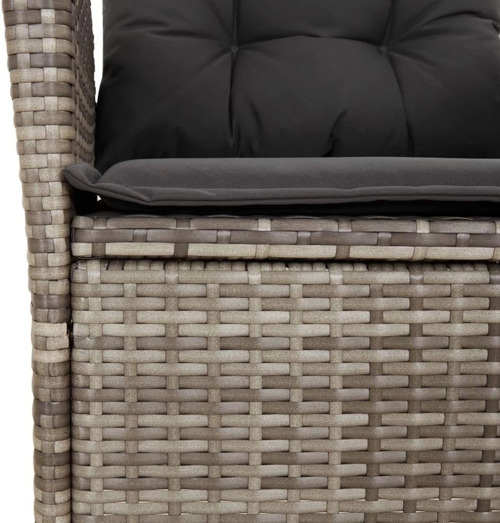 3213076 - Set da pranzo da giardino in rattan sintetico grigio, set tavolo e sedie da giardino, tavolo da terrazza e sedie, set da giardino, mobili da giardino