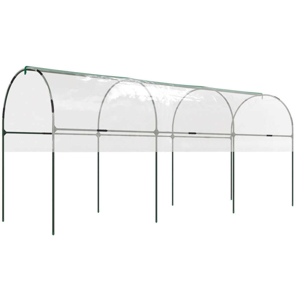 Serra da giardino per pomodori ¨C zephmum ¨C 4 archi in acciaio, copertura in PVC, verde 400x120x170 cm