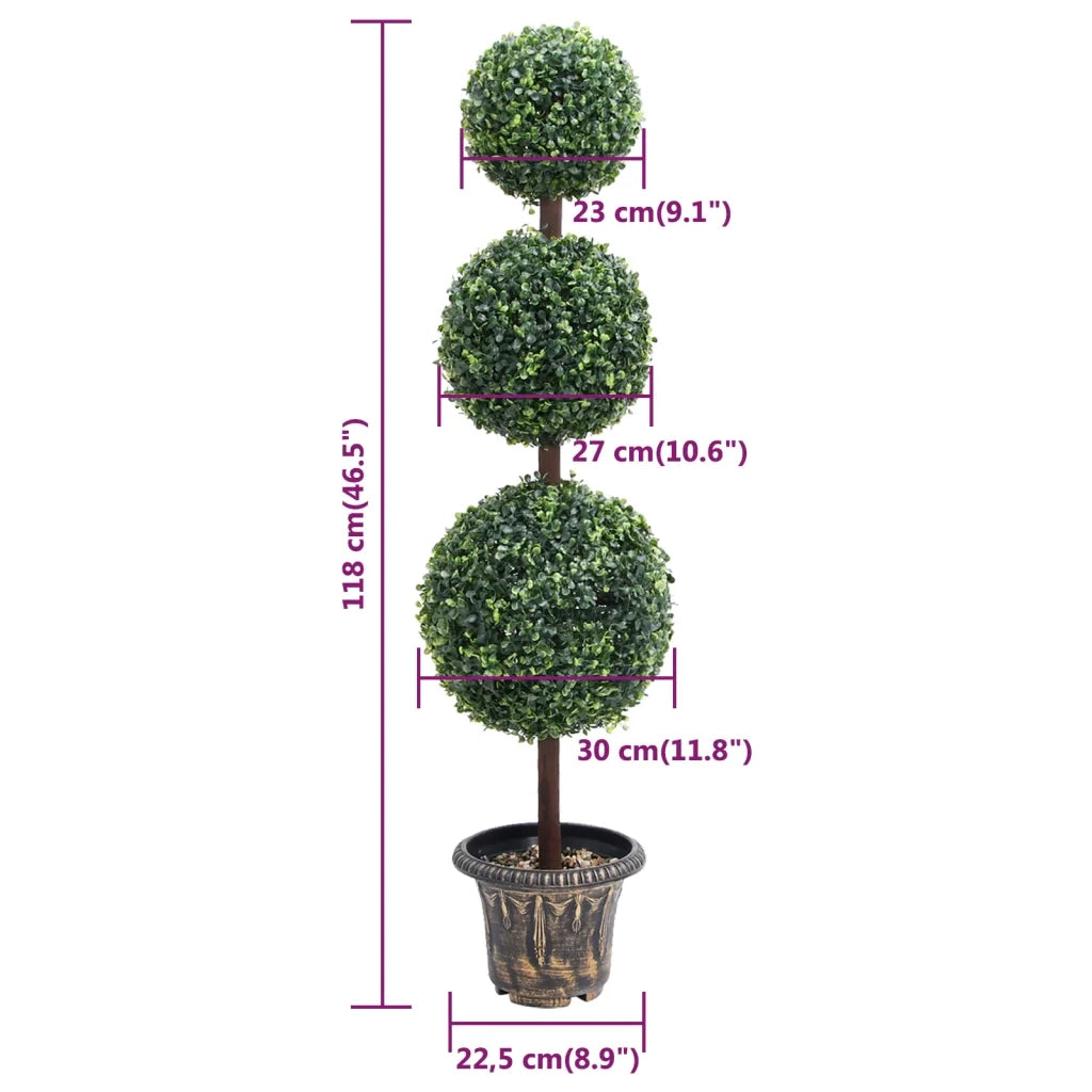 Pianta di Bosso Artificiale a Sfera con Vaso Verde 118 cm CFW3262859