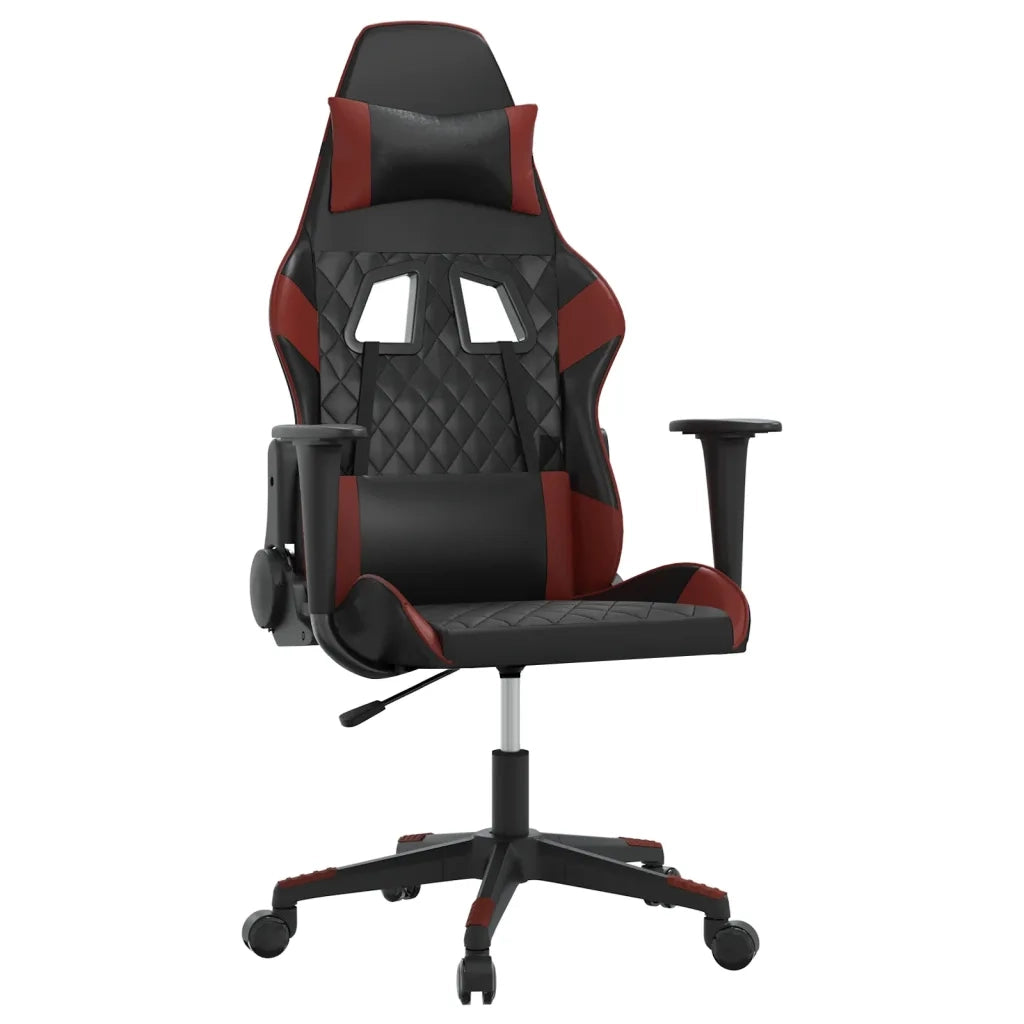 Sedia Gaming | Sedia da e-sports Nero e Rosso Vino in Similpelle