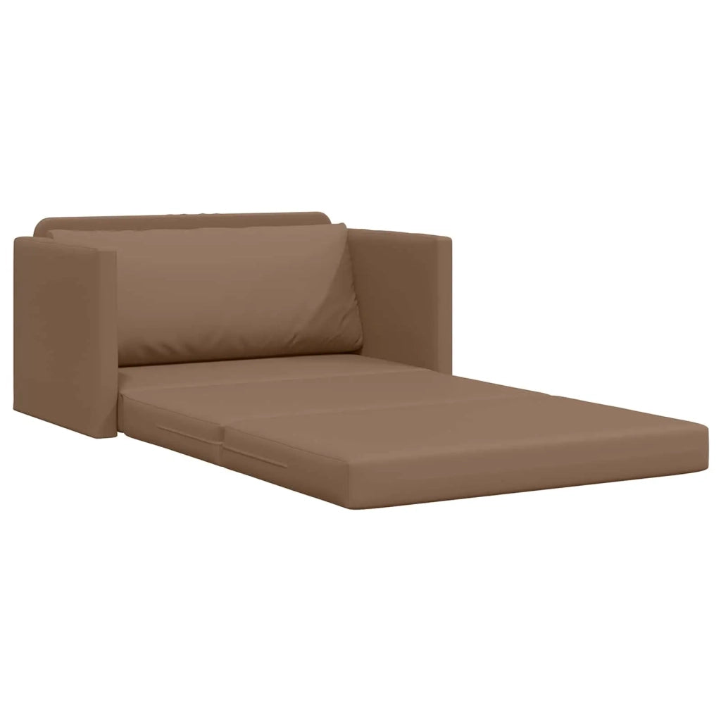 Divano letto | Sof¨¤ letto | Letto singolo Cappuccino 124 x 71 x 78 cm Pelle Artificiale
