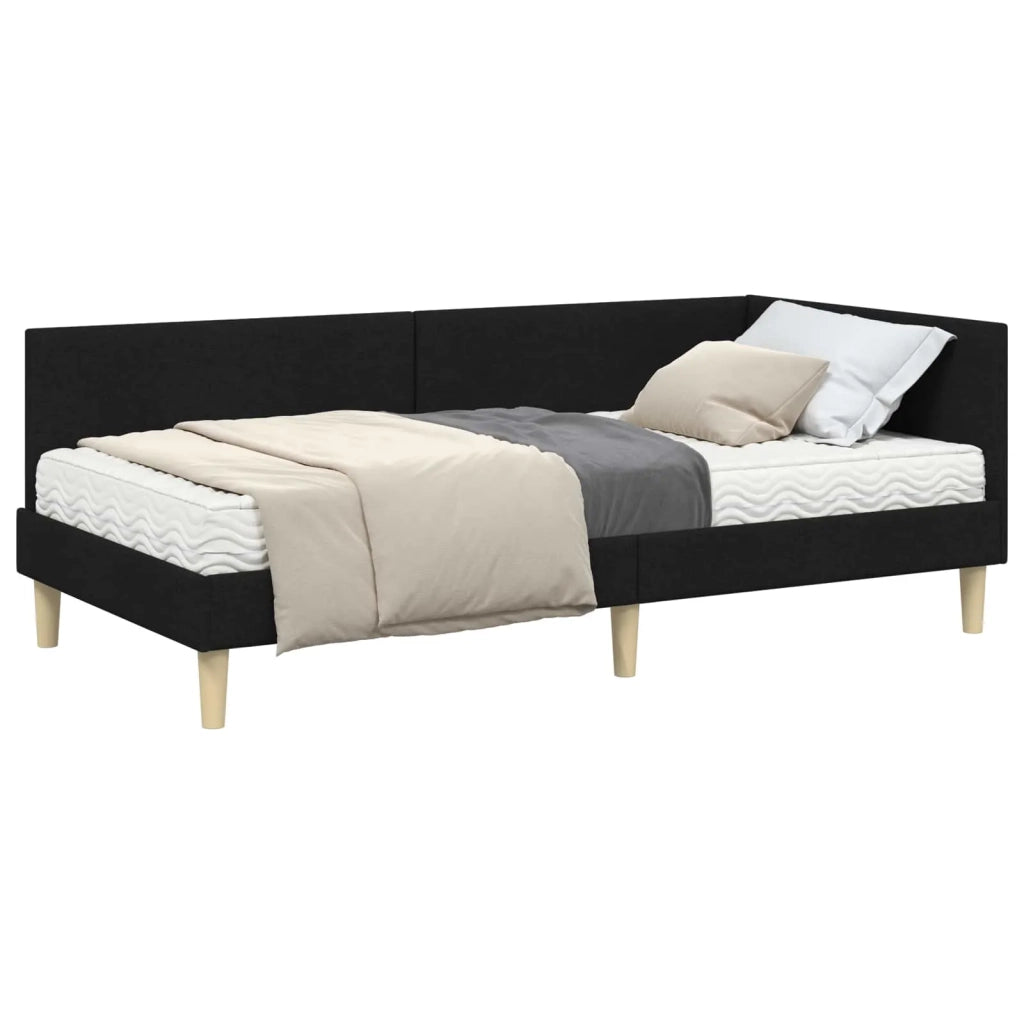 Struttura Letto Angolare con Materasso 2 pcs Verde Tessuto