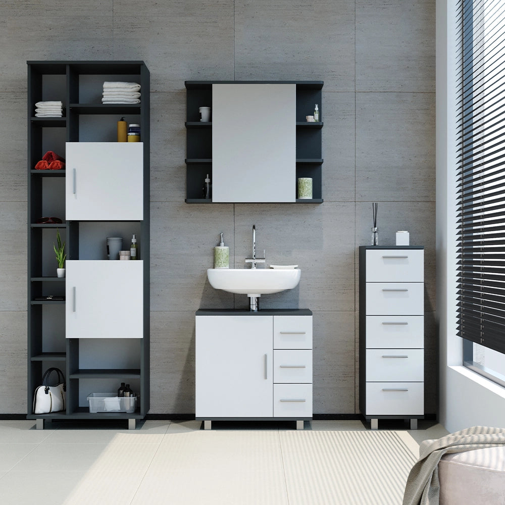 Mobile bagno alto Ilias Antracite/Bianco 60 x 190 cm Vicco