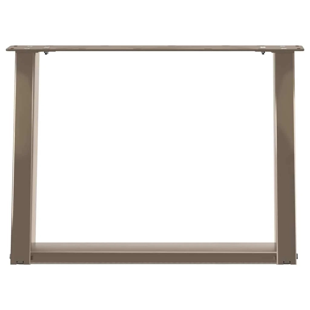 Set di 2 gambe per tavolino da caffè angolate a forma di U 60 x 42-43 cm con piedini regolabili design moderno acciaio naturale 02_0057055