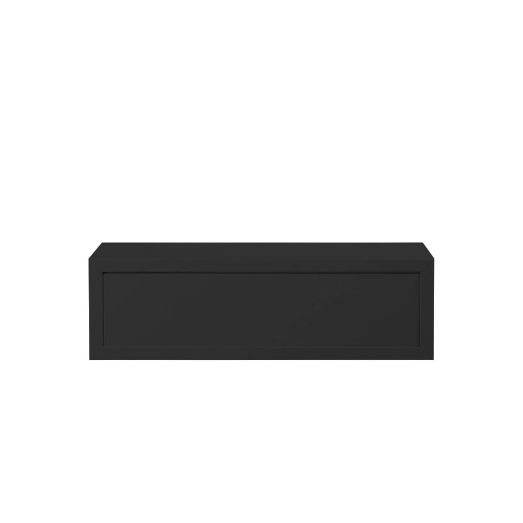  Mensola da Muro con Cassetto Modello LEGOLO, Comodino Sospeso, Mensola da Parete, 45x13.4 p20 cm. Finitura  NERO - MADE IN ITALY