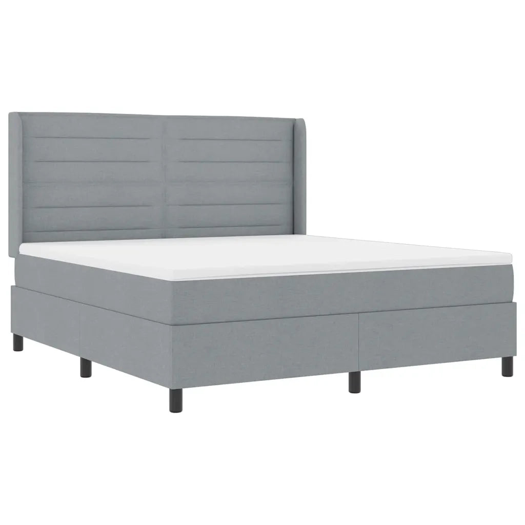 Letto a molle con materasso Grigio chiaro 200 x 180 cm Tessuto 3341595