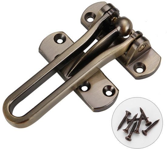 Supporto per porte - 100mm - Con accessori di fissaggio - Sicurezza di apertura - Protezione per porte - Rotazione verso l'interno ed esterno - Cardine per porte con schiuma - Guide per porte in argento
