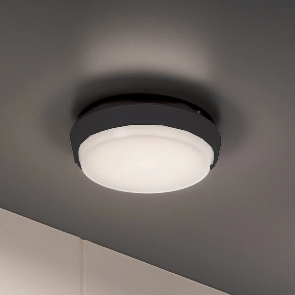 Alu Lampada da Parete e Soffitto in Alluminio Pressofuso Grigio Scuro IP54 10W LED 3000K Diametro 17.5 cm Design Moderno per Esterni e Interni