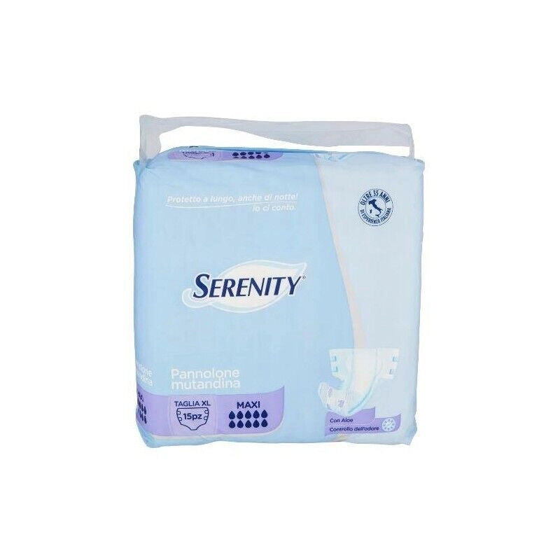 SERENITY PANNOLONE MUTANDINA MAXI CON ALOE NOTTE TAGLIA XL 15 PZ