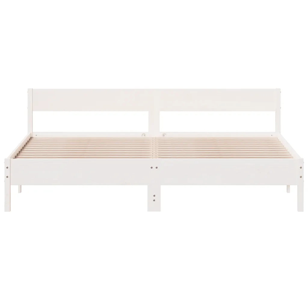 Giroletto senza Materasso Bianco 200x200 cm Legno Massello Pino 3216210