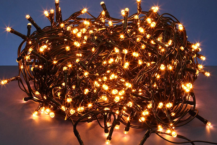 Luci di Natale Led a Luce Calda Fredda Bianca da Esterno Interno Addobbi Albero Numero Led: 1000, Temperatura di colore: Luce Oro