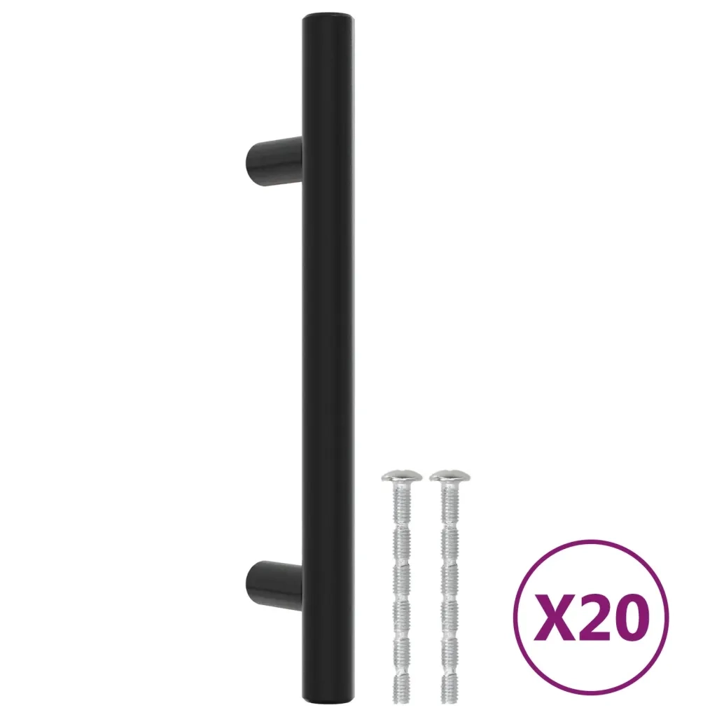 Maniglie per Mobili 20 pz Nere 96 mm in Acciaio Inox CFW5218557