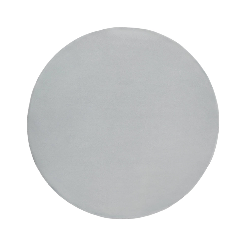 Tappeto Rotondo Grigio Chiaro in Finta Pelliccia 160 x 160 cm a Pelo Lungo per Soggiorno con Retro in Poliestere Stile Moderno