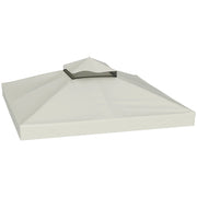 Copertura per Gazebo da Giardino 3x3 m UPF30+ a 2 Livelli in Poliestere Grigio Chiaro
