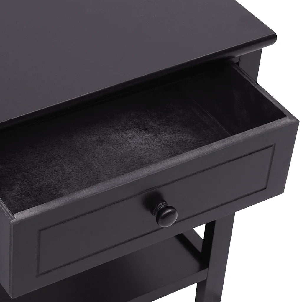 Comodini 2 pz-Set di 2 Tavolino da notte in Legno Neri