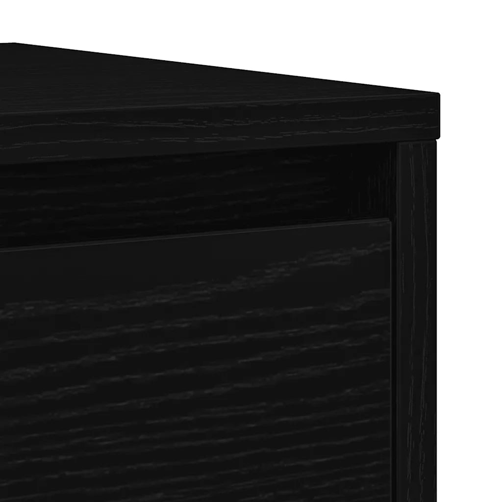 Credenza Rovere Nero 29,5x34x76 cm in Legno Multistrato