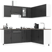 vidaXL Set Mobili da Cucina 11 pz Lucca Neri Legno Multistrato