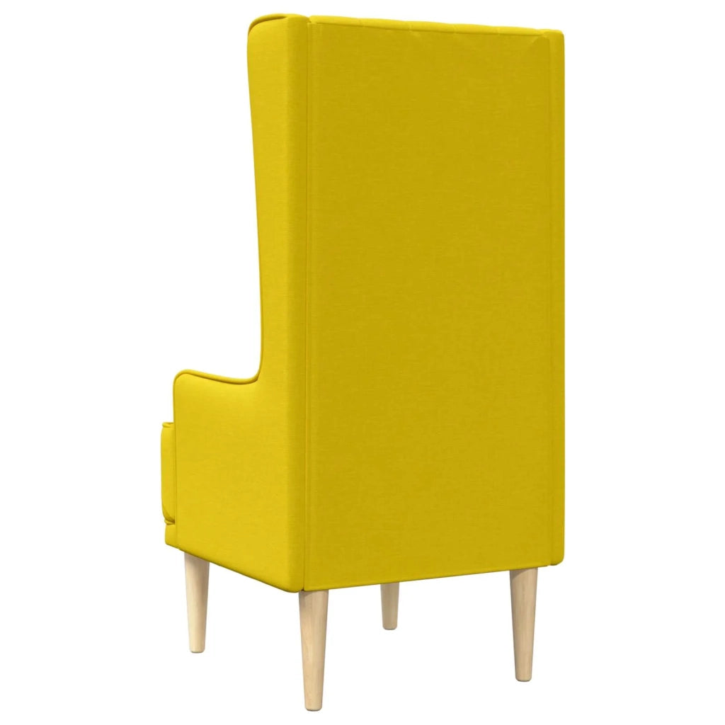 Sedia a schienale alto trapuntata a bottoni Giallo Chiaro 42042488