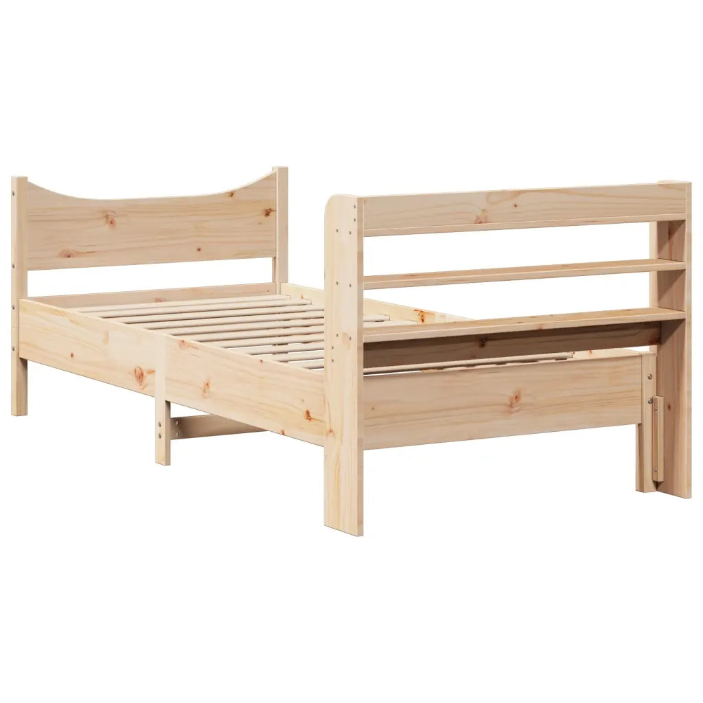 Giroletto con Testiera 90x200 cm in Legno Massello di Pino