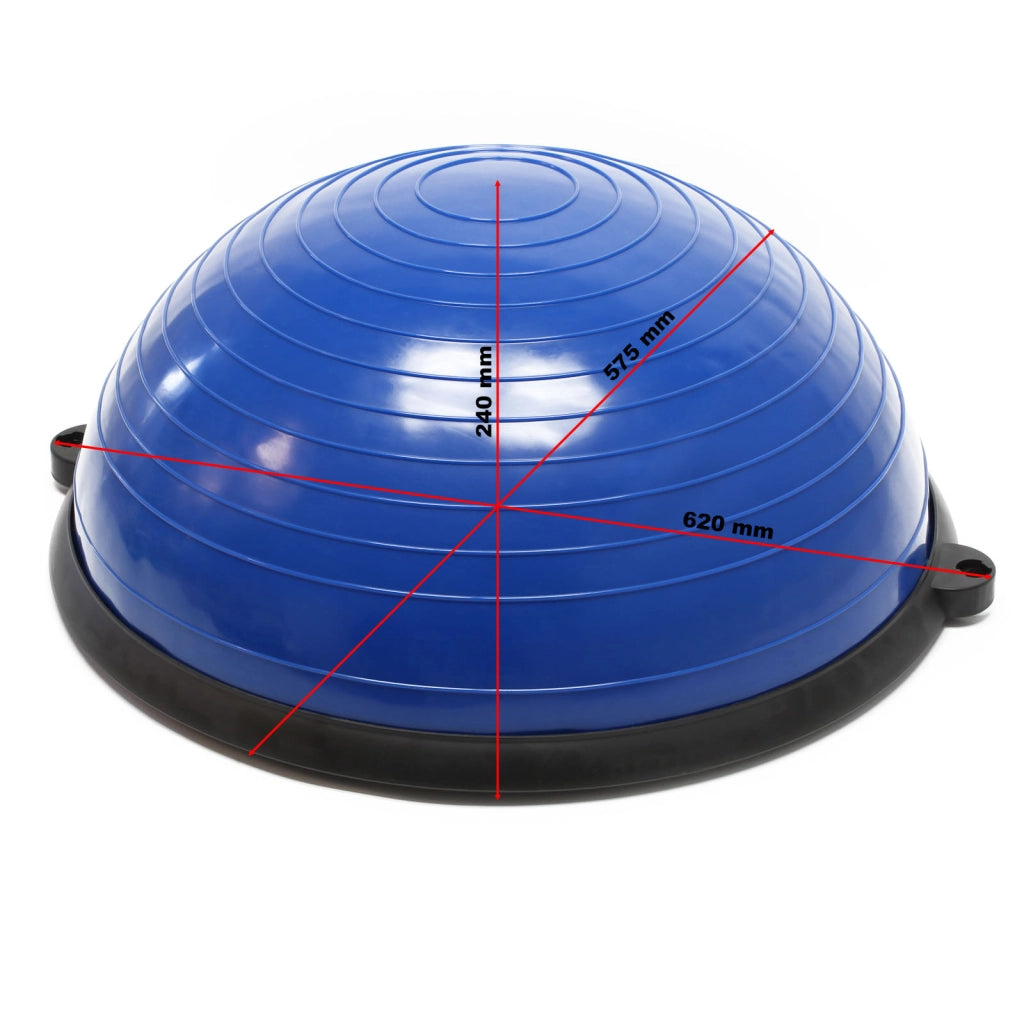 LUXTRI Balance trainer ball Ø 58 cm Semisfera di equilibrio con elastici per fitness yoga pilates