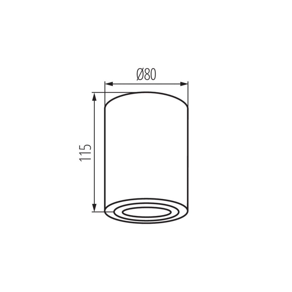 Spot tondo a soffitto BORD 10W GU10 nero Kanlux 25478