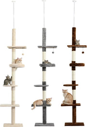 Casa per Bambini con Multipli Livelli - Confortevole Condominio - Altezza Regolabile - Sostenibile - Rivestimento in Plush - Giochi Interattivi - 44x24x228/274cm - Grigio Scuro