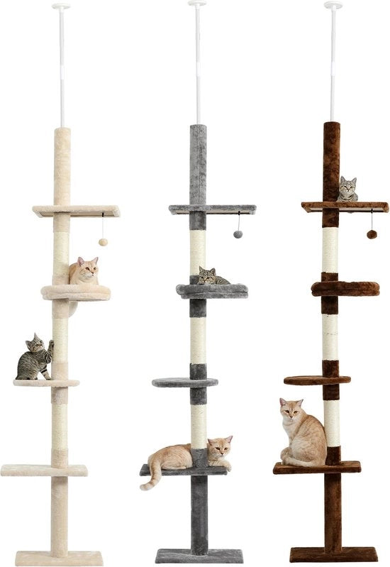 Casa per Bambini con Multipli Livelli - Confortevole Condominio - Altezza Regolabile - Sostenibile - Rivestimento in Plush - Giochi Interattivi - 44x24x228/274cm - Grigio Scuro