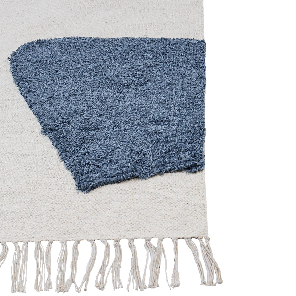 Tappeto moderno in cotone con motivo astratto e nappe multicolore 140 x 200 cm camera da letto soggiorno