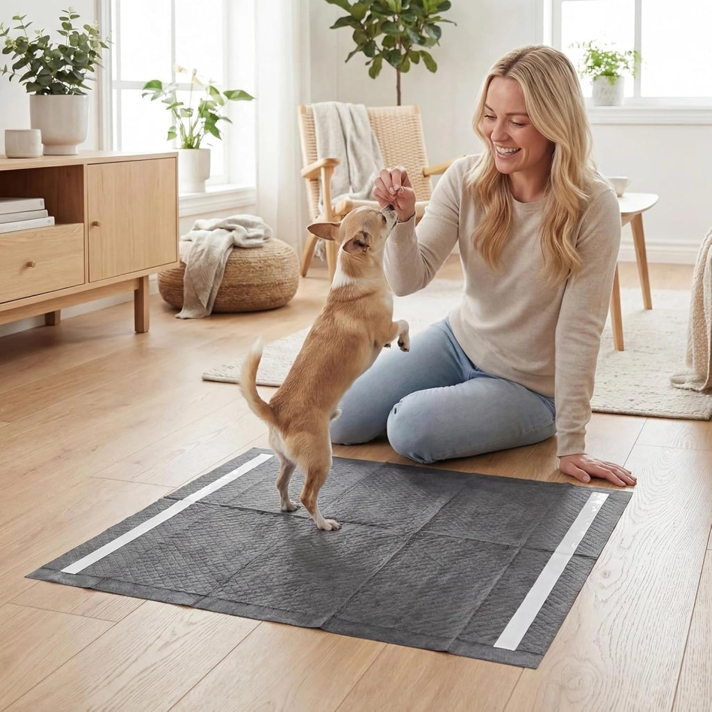 Tappetini Igienici per Cani al Carbone Attivo, 6 Strati Impermeabili per Addestramento Pipì Cani e Conigli, Rapido Asciugatura, Usa e Getta per Interni ed Esterni, 60x60cm