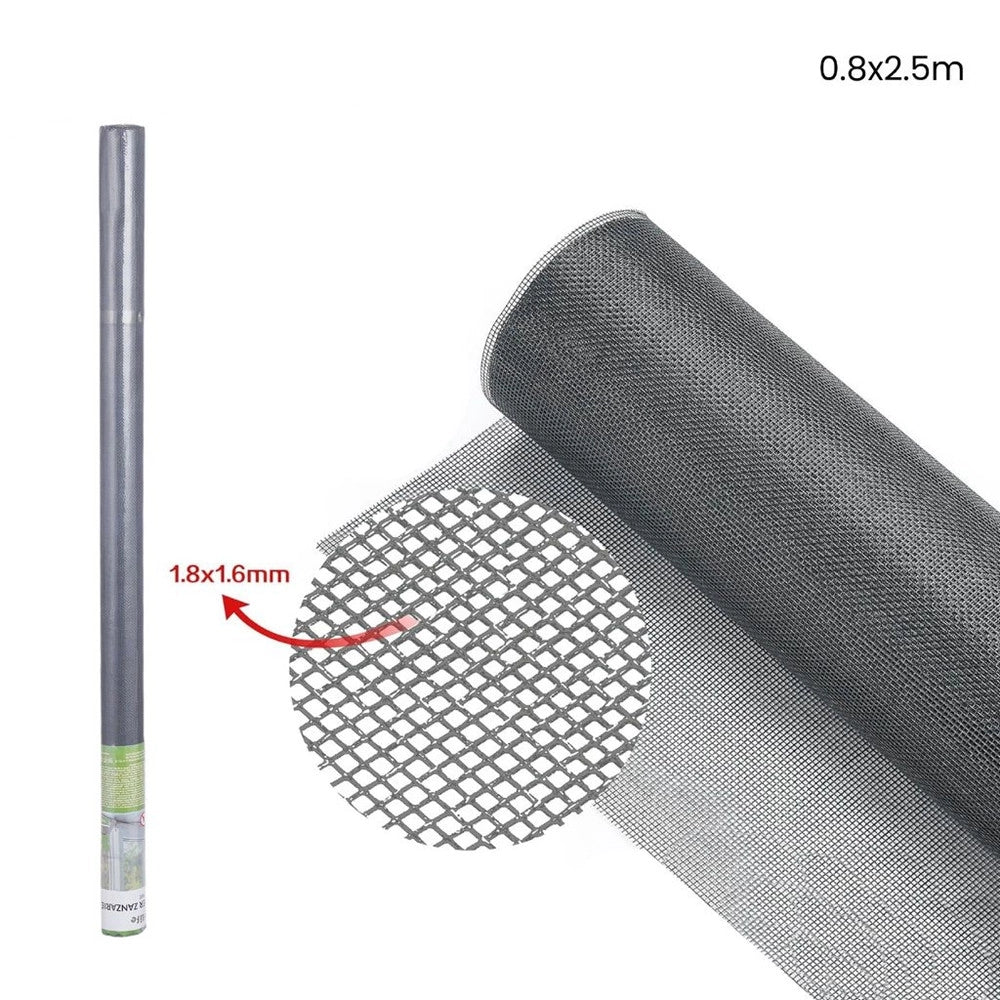 Trade Shop - Zanzariera A Rete Rotolo Da 0.8x2.5mt Con Maglia Fine Da 1.8x1.6mm Resistente 622158 -