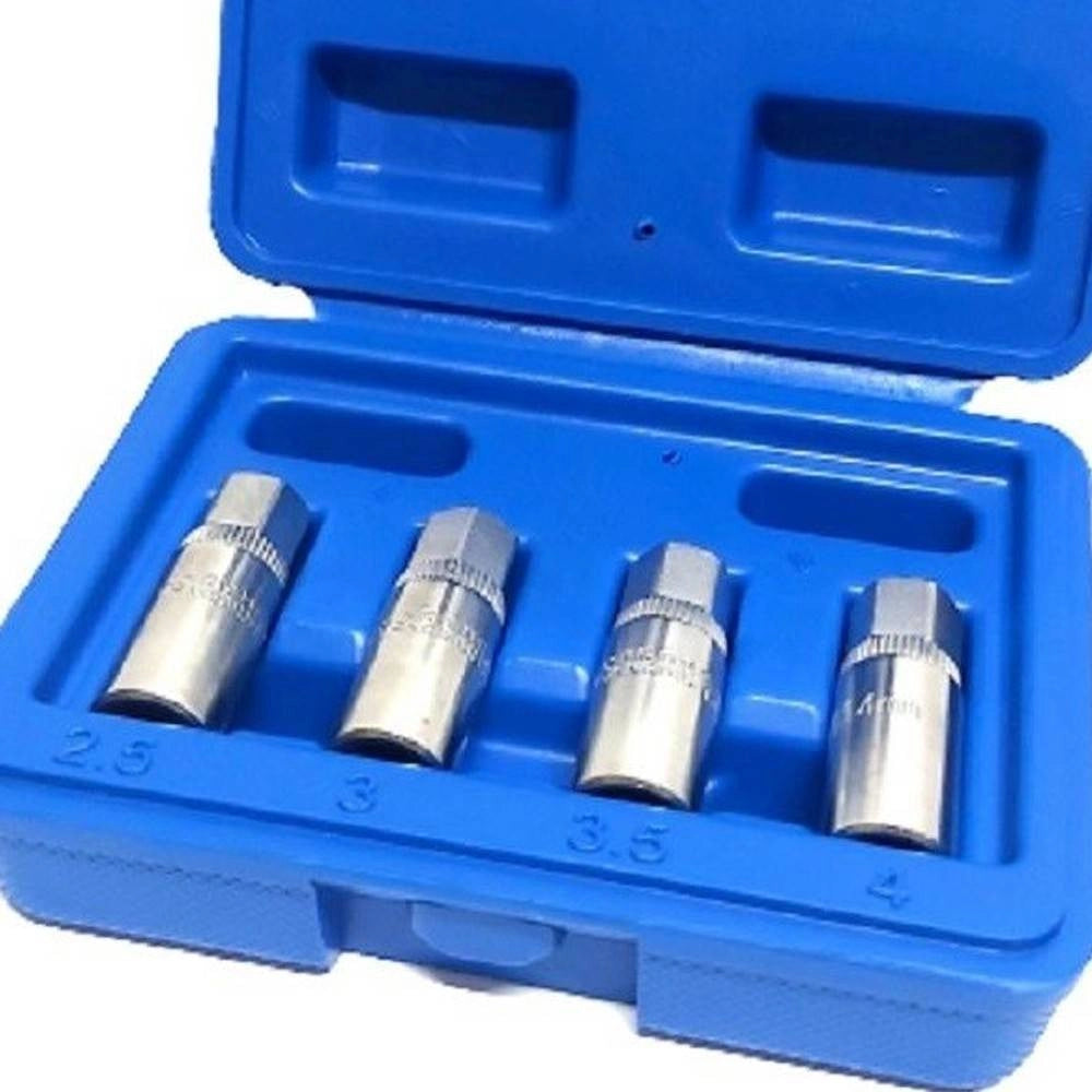 Trade Shop - Set 4 Pz Estrattori Per Prigionieri A Rullo Rimozione Vite Spezzate Attacco 1/4" -