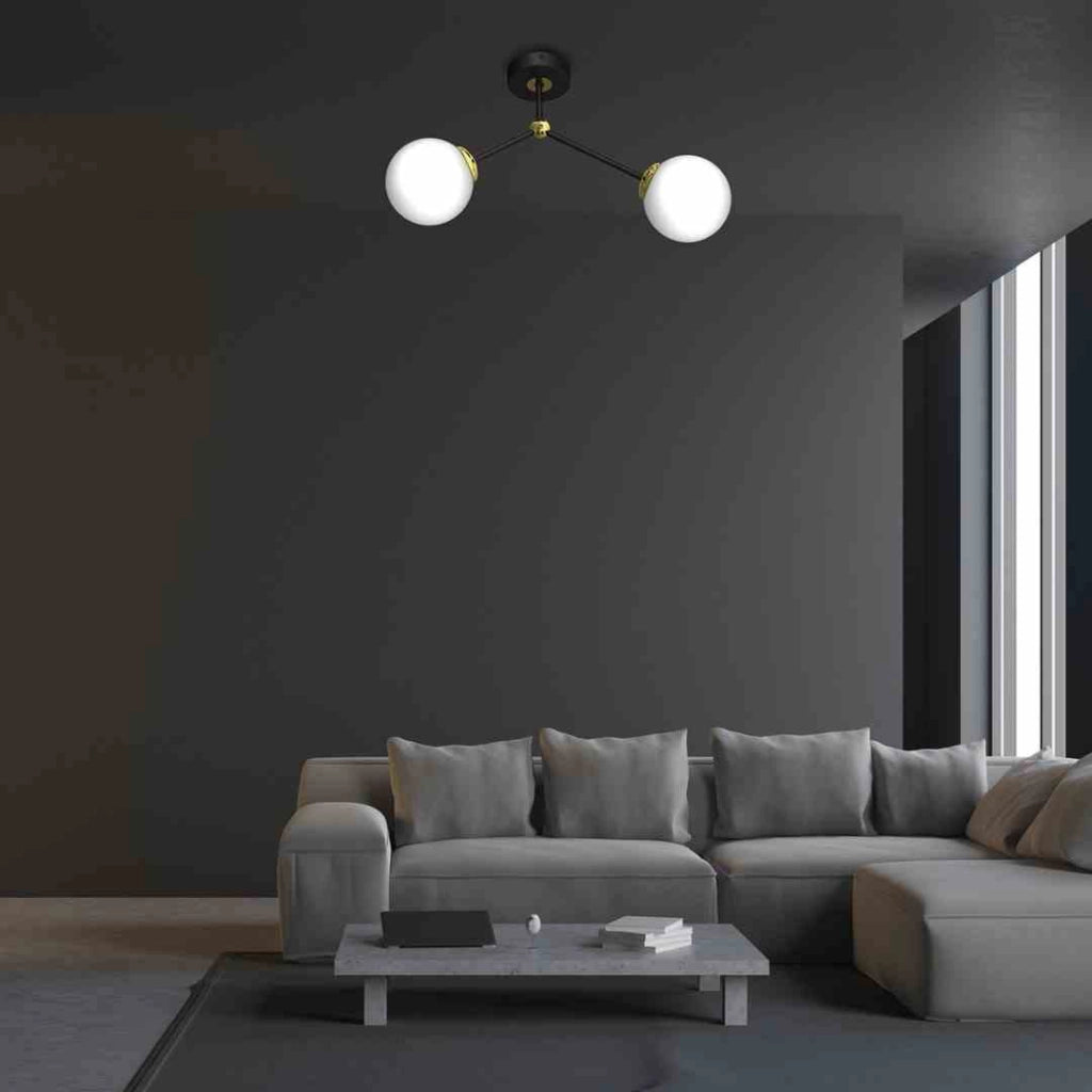 Plafoniera Milagro Joy Gold 2xE14 nero/oro in metallo