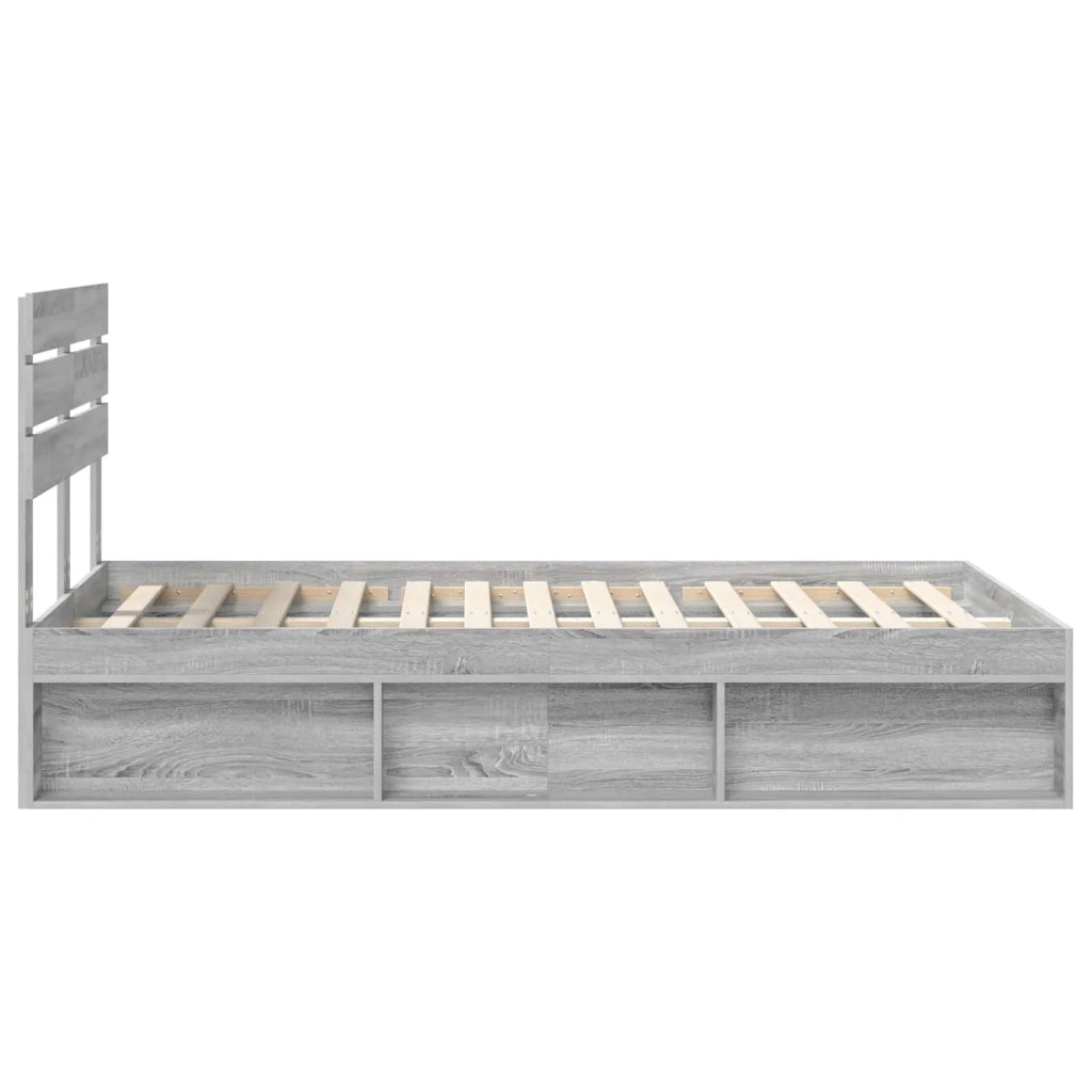 Struttura del letto Grigio Sonoma 120 x 200 cm Pino massello 3411436