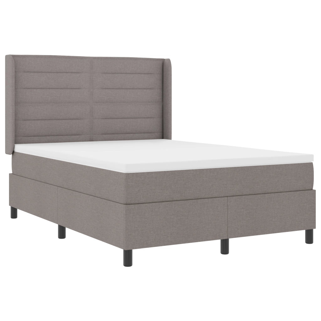 Letto a Rete con Materasso e LED Taupe 140x190 cm Tessuto