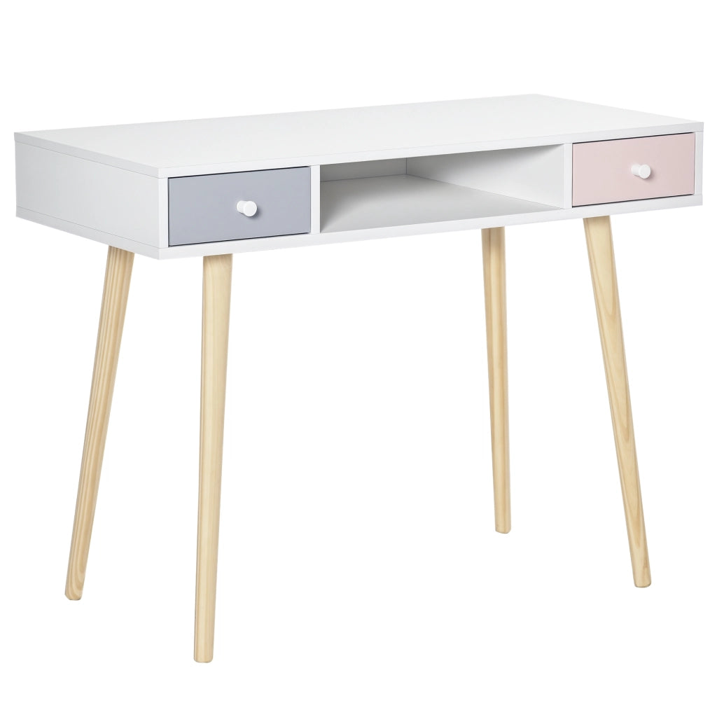 Scrivania per Bambini con 2 Cassetti ¨C zephmum ¨C Multicolore 100x48x76,5 cm