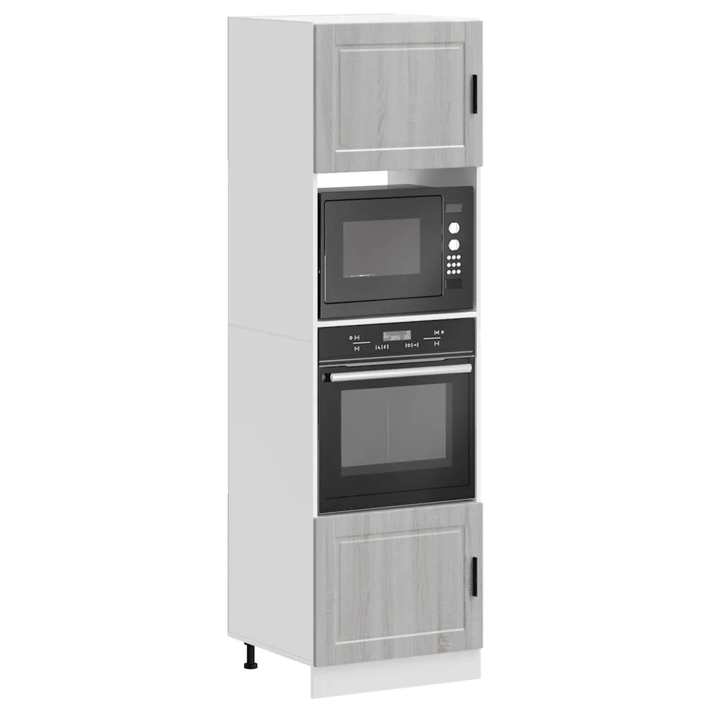 Pensile da cucina | Armadi Forno 2 pz Porto Grigio Sonoma in Legno Multistrato