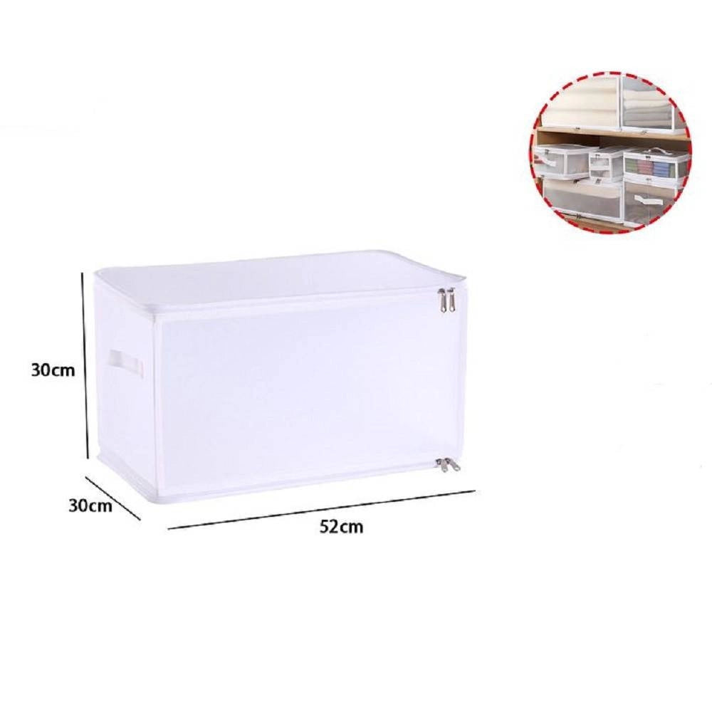 Trade Shop - Box Scatola Salvaspazio Portatutto Contenitore Organizer Armadi 52x30x30cm 59976 -