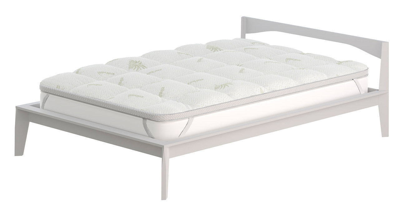 Topper 1 Piazza e Mezzo Francese Trapuntato 800 gr/mq con Elastici Wellness Aloe